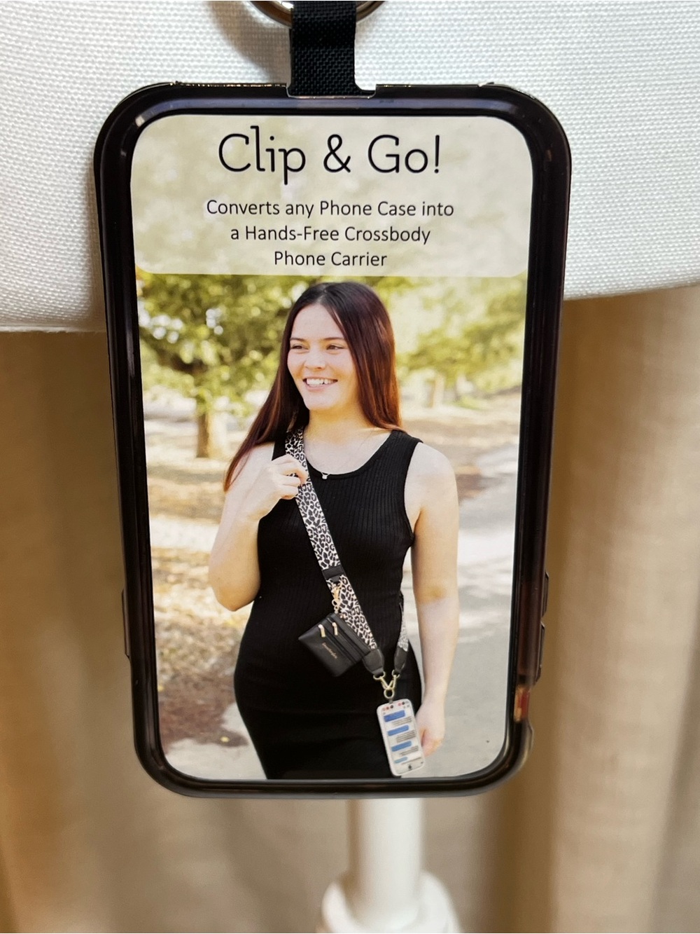 Save the girls , Clip & Go Phone Clip Crossbody Strap with wallet